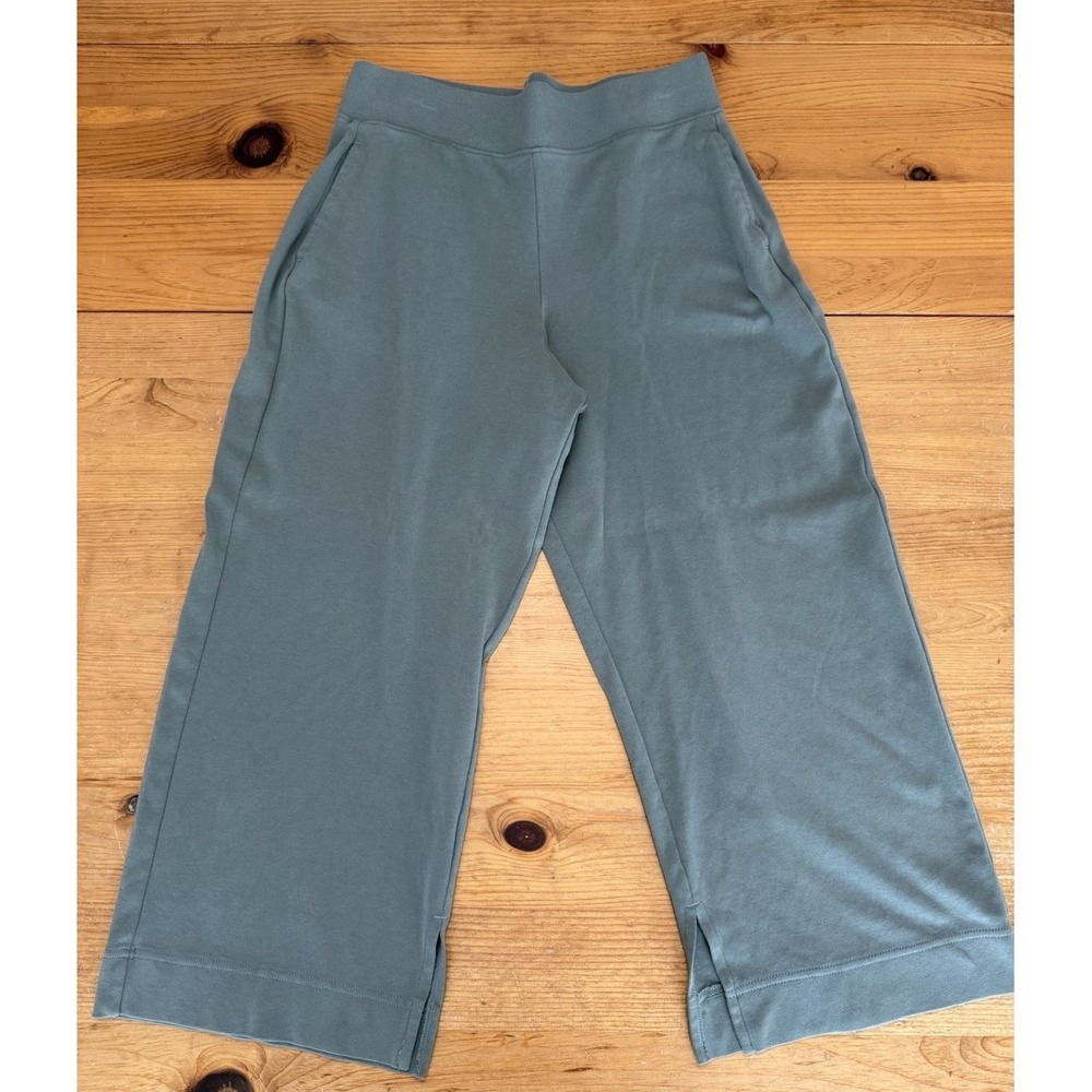 Pact Women's Airplane Wide Leg Pant Castor Green 26" Inseam Cropped Size Large - Picture 3 of 8